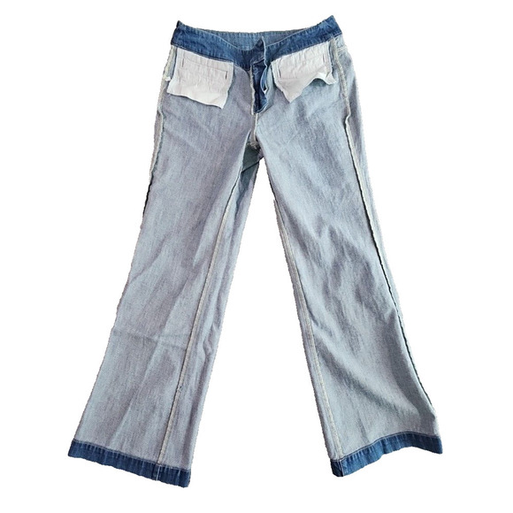 New York & Company Jeans Women's Denim 12 (32x31) Light Blue Wide Leg 11in Wide - Picture 7 of 16